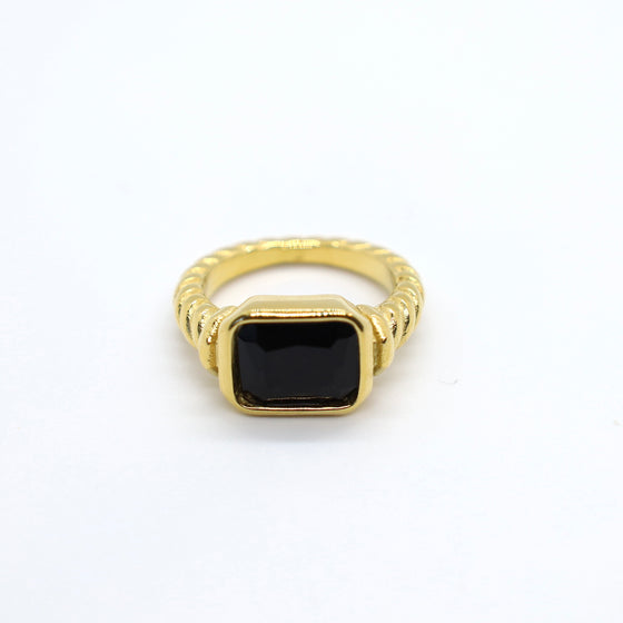 Black Crystal Ring