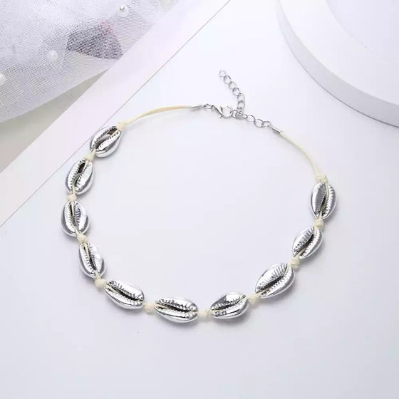 Silveren choker