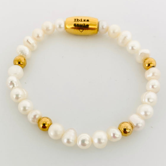 Pearl armbandje met goud